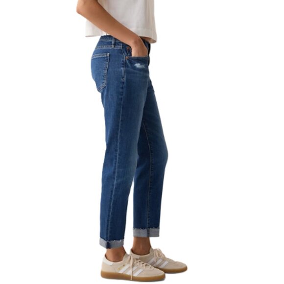 Gap Girlfriend Jeans Mid Rise Relaxed Fit Ankle Length Size 12 TALL Long - Picture 2 of 13